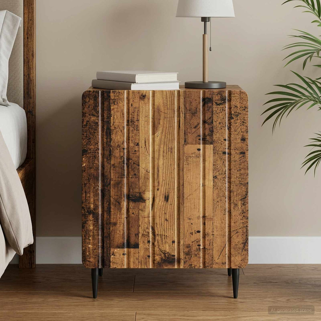 vidaXL Armario de Noche Madera envejecida 43 x 34,5 x 52 cm