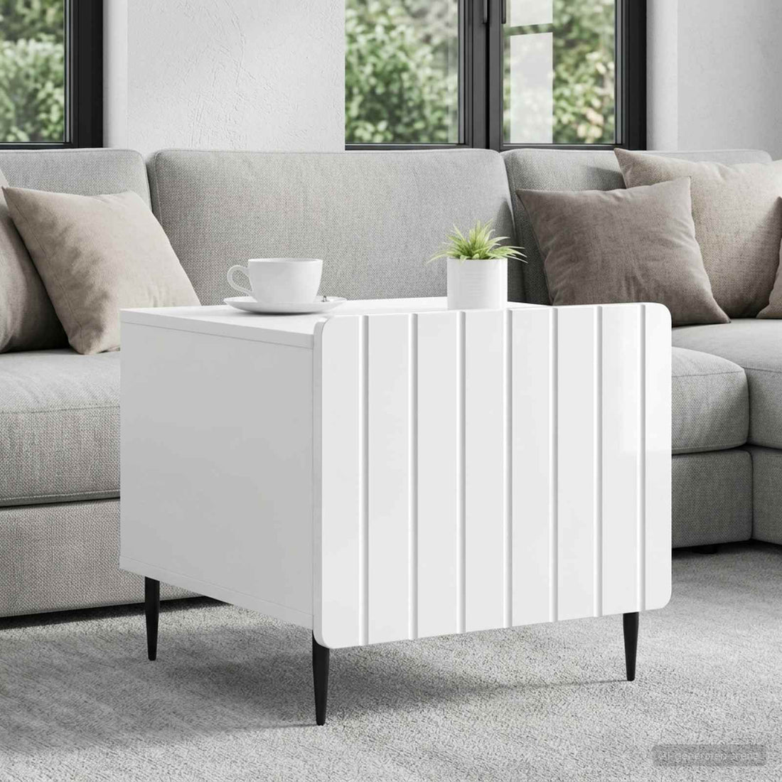 vidaXL Mesa de Café Brillante 49 x 50 x 42 cm Madera de Ingeniería