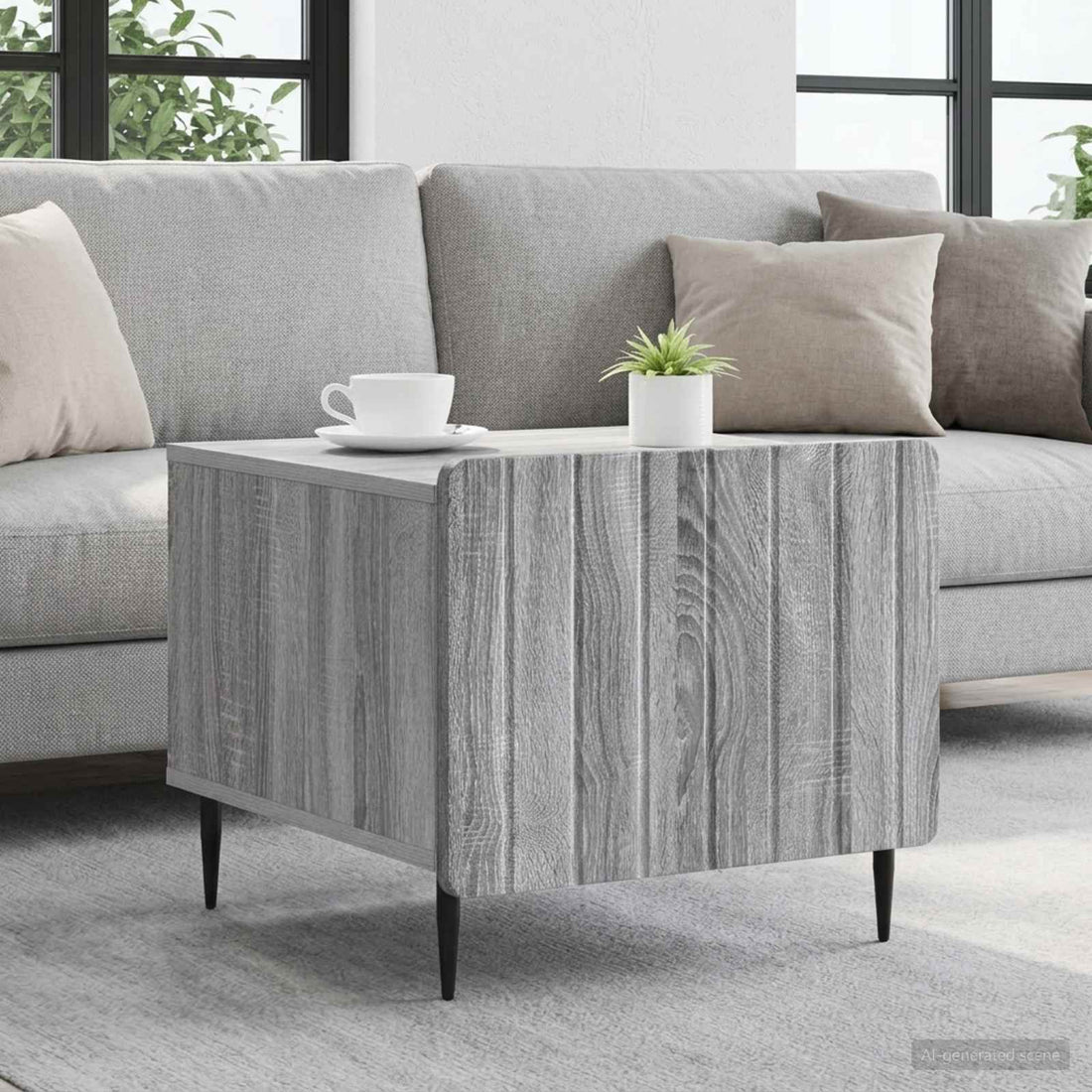 vidaXL Mesa de Café Gris Sonoma 49 x 50 x 42 cm Madera de Ingeniería