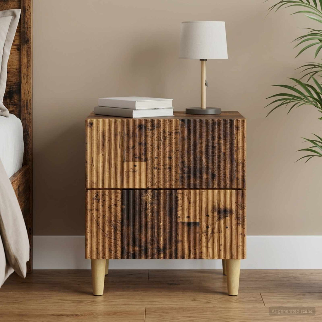 vidaXL Armario de Noche Madera envejecida 43 x 34,5 x 48 cm