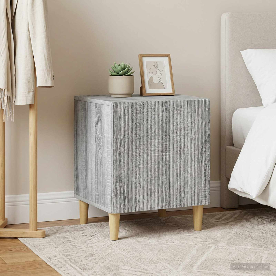 vidaXL Armario de Noche 2 uds. Gris Sonoma 43 x 34,5 x 50 cm