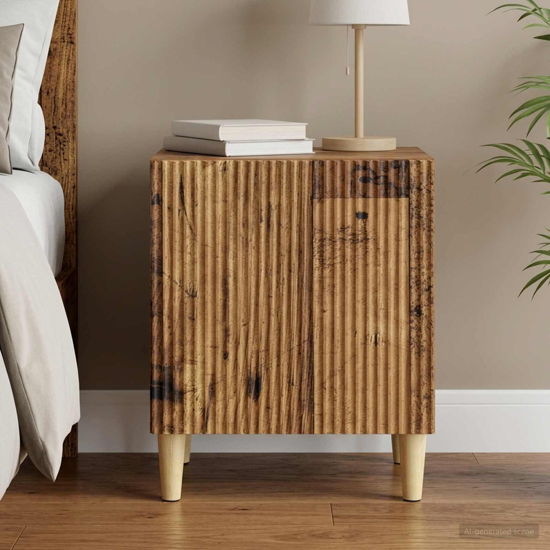 vidaXL Armario de Noche Madera envejecida 43 x 34,5 x 50 cm