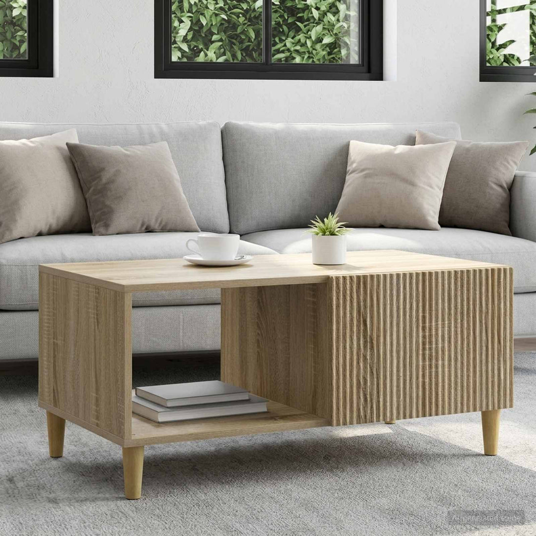 vidaXL Mesa de Café Roble Sonoma 90 x 50 x 40 cm Madera de Ingeniería