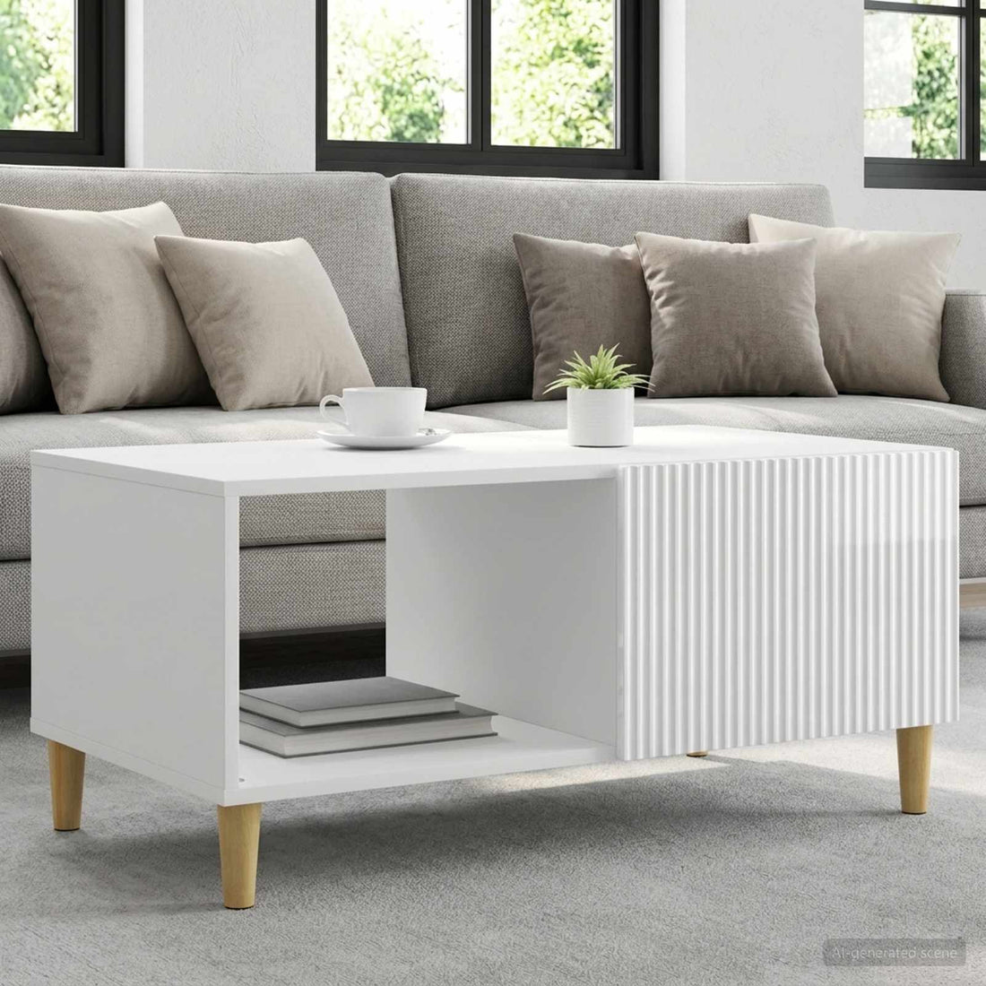 vidaXL Mesa de Café Brillante 90 x 50 x 40 cm Madera de Ingeniería