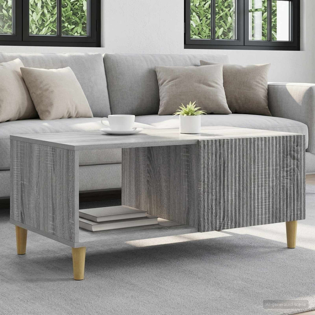 vidaXL Mesa de Café Gris Sonoma 90 x 50 x 40 cm Madera de Ingeniería
