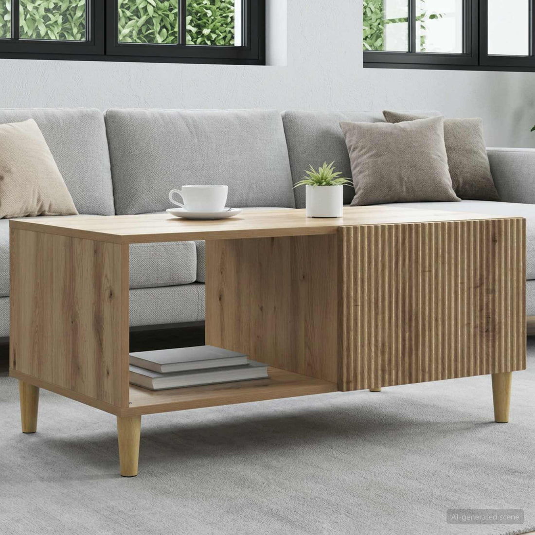 vidaXL Mesa de Café Roble artisan 90 x 50 x 40 cm Madera de Ingeniería