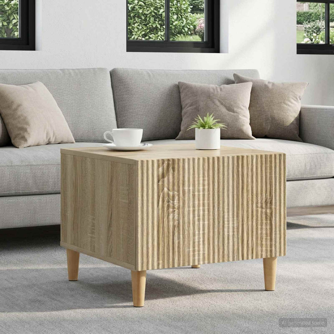 vidaXL Mesa de Café Roble Sonoma 49 x 50 x 40 cm Madera de Ingeniería