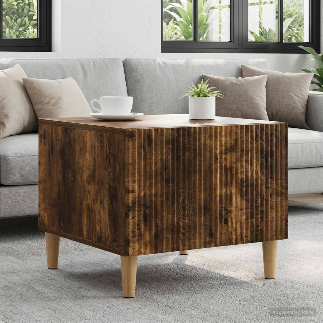 vidaXL Mesa de Café Roble Ahumado 49 x 50 x 40 cm Madera de Ingeniería