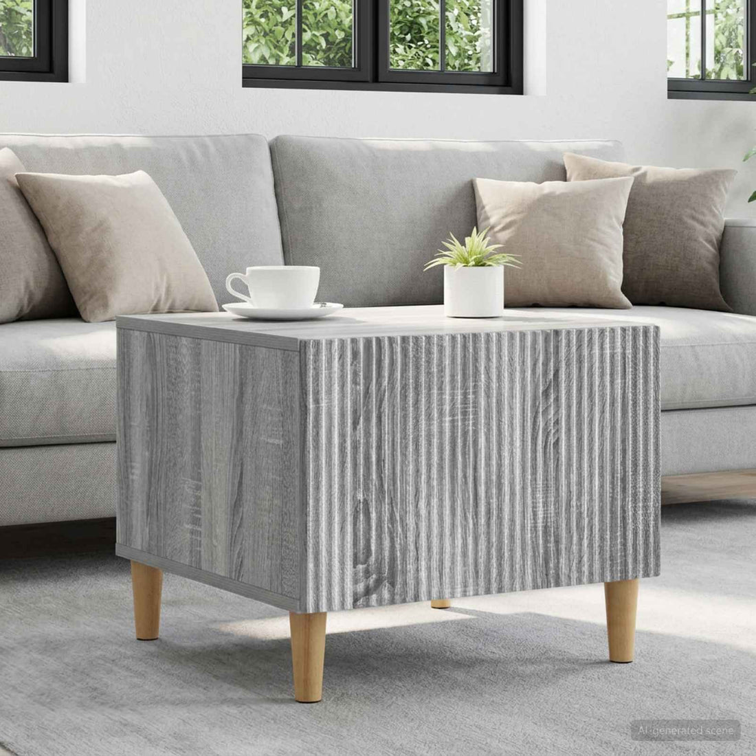 vidaXL Mesa de Café Gris Sonoma 49 x 50 x 40 cm Madera de Ingeniería