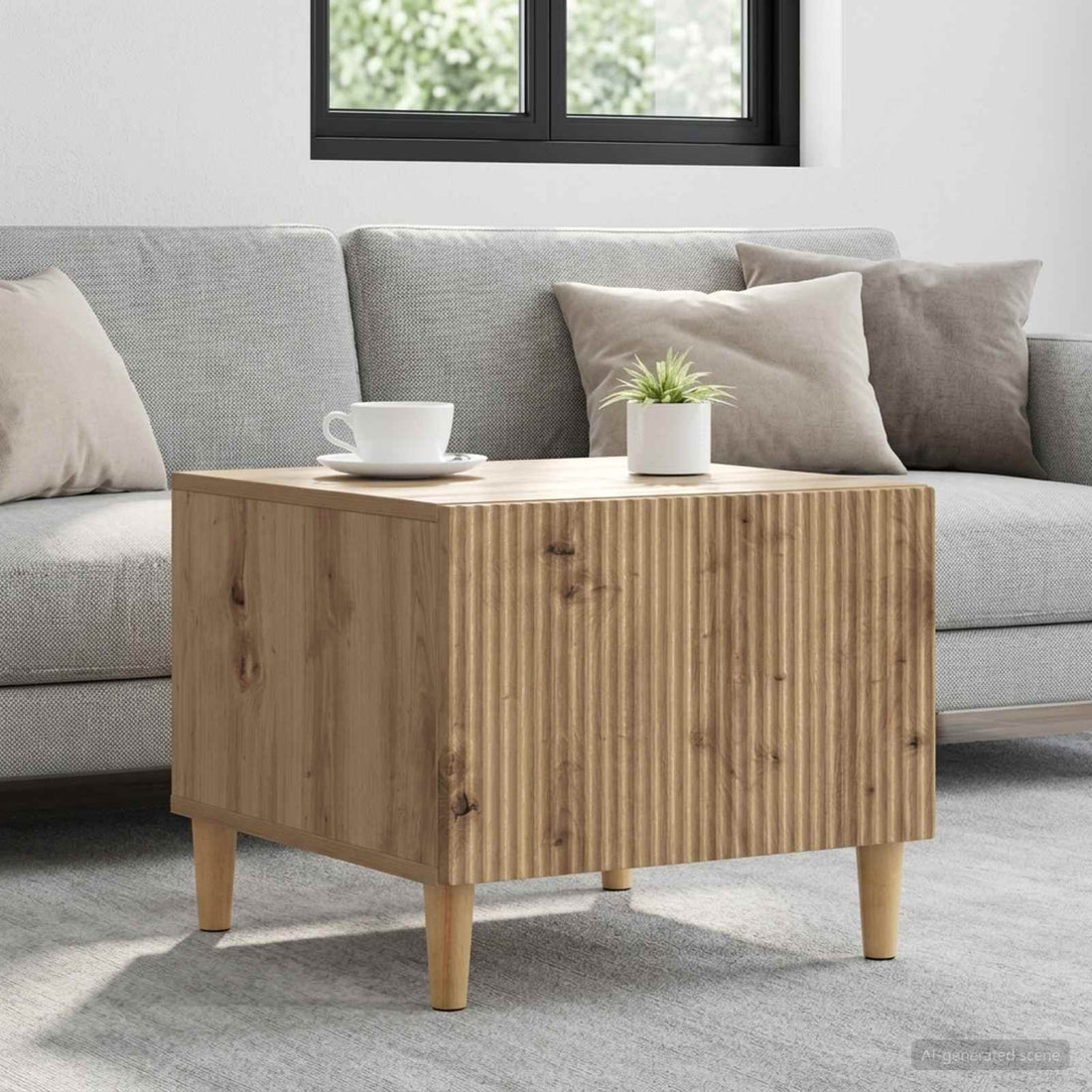vidaXL Mesa de Café Roble artisan 49 x 50 x 40 cm Madera de Ingeniería