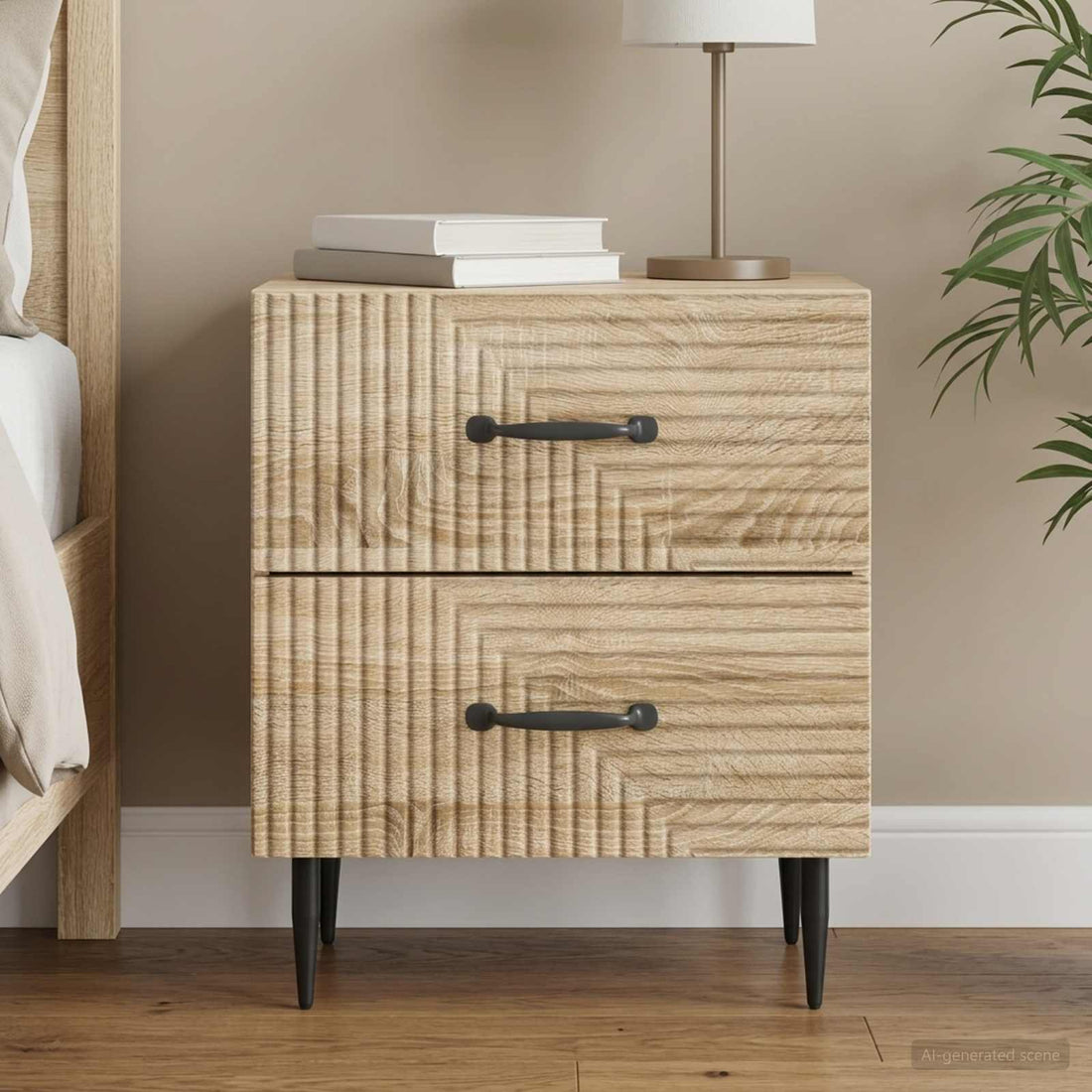 vidaXL Armario de Noche Roble Sonoma 43 x 34,5 x 47,5 cm