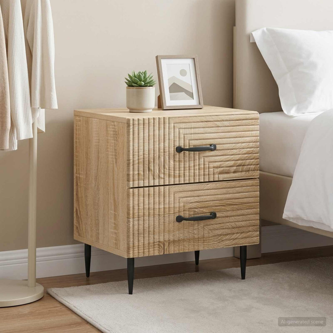 vidaXL Armario de Noche 2 uds. Roble Sonoma 43 x 34,5 x 47,5 cm