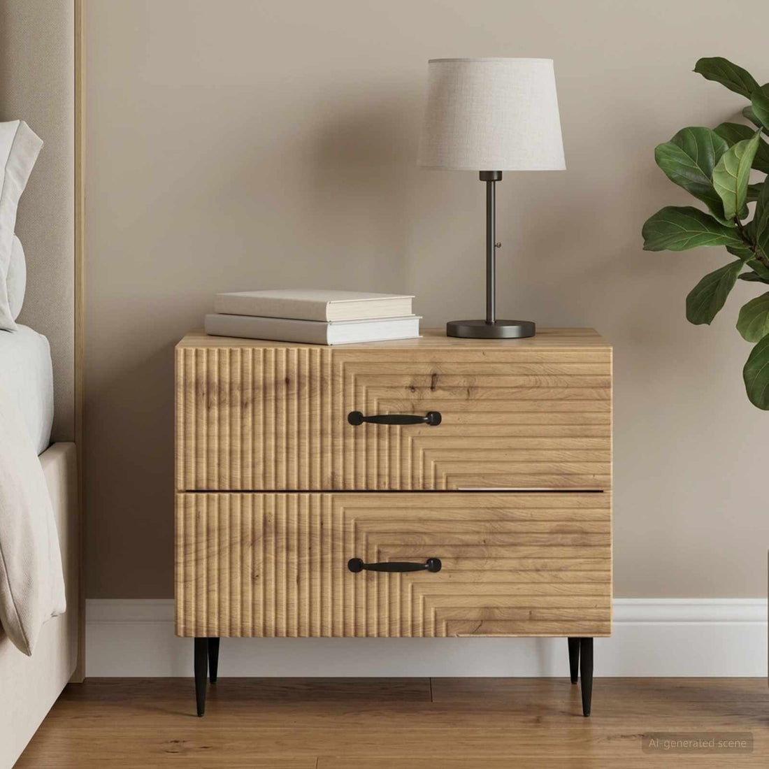 vidaXL Armario de Noche Roble artisan 62 x 34,5 x 47,5 cm