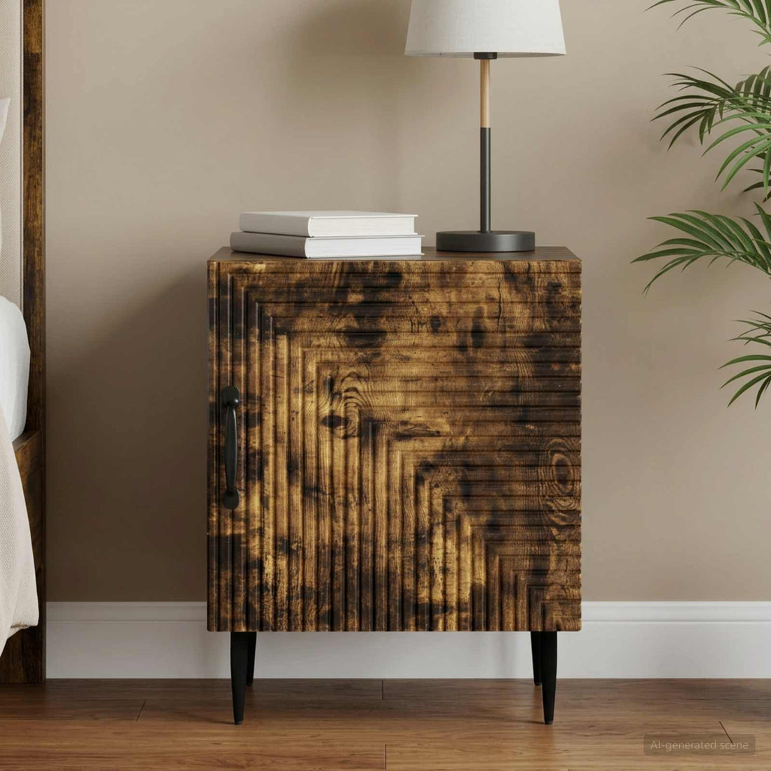 vidaXL Armario de Noche Roble Ahumado 43 x 34,5 x 50 cm