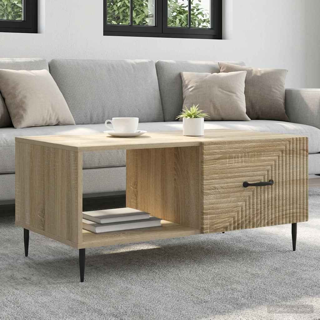 vidaXL Mesa de Café Roble Sonoma 90 x 50 x 40 cm Madera de Ingeniería