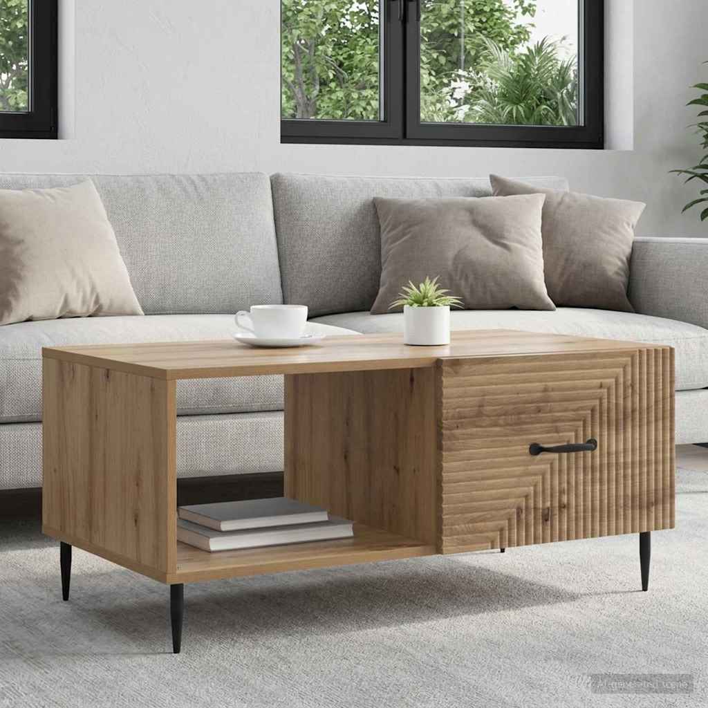 vidaXL Mesa de Café Roble artisan 90 x 50 x 40 cm Madera de Ingeniería