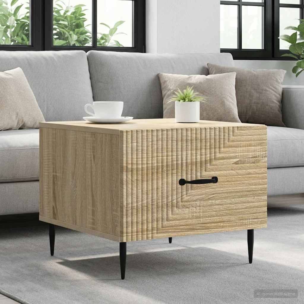 vidaXL Mesa de Café Roble Sonoma 49 x 50 x 40 cm Madera de Ingeniería