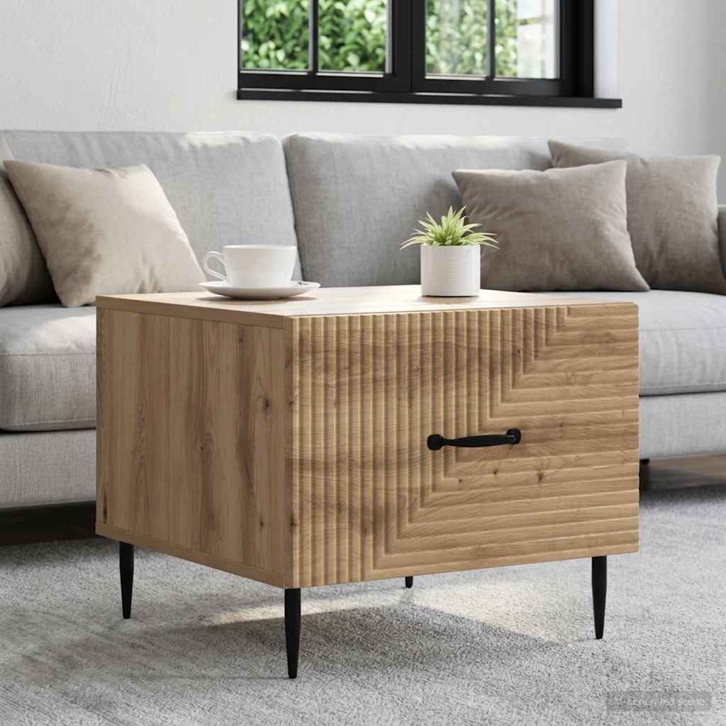 vidaXL Mesa de Café Roble artisan 49 x 50 x 40 cm Madera de Ingeniería