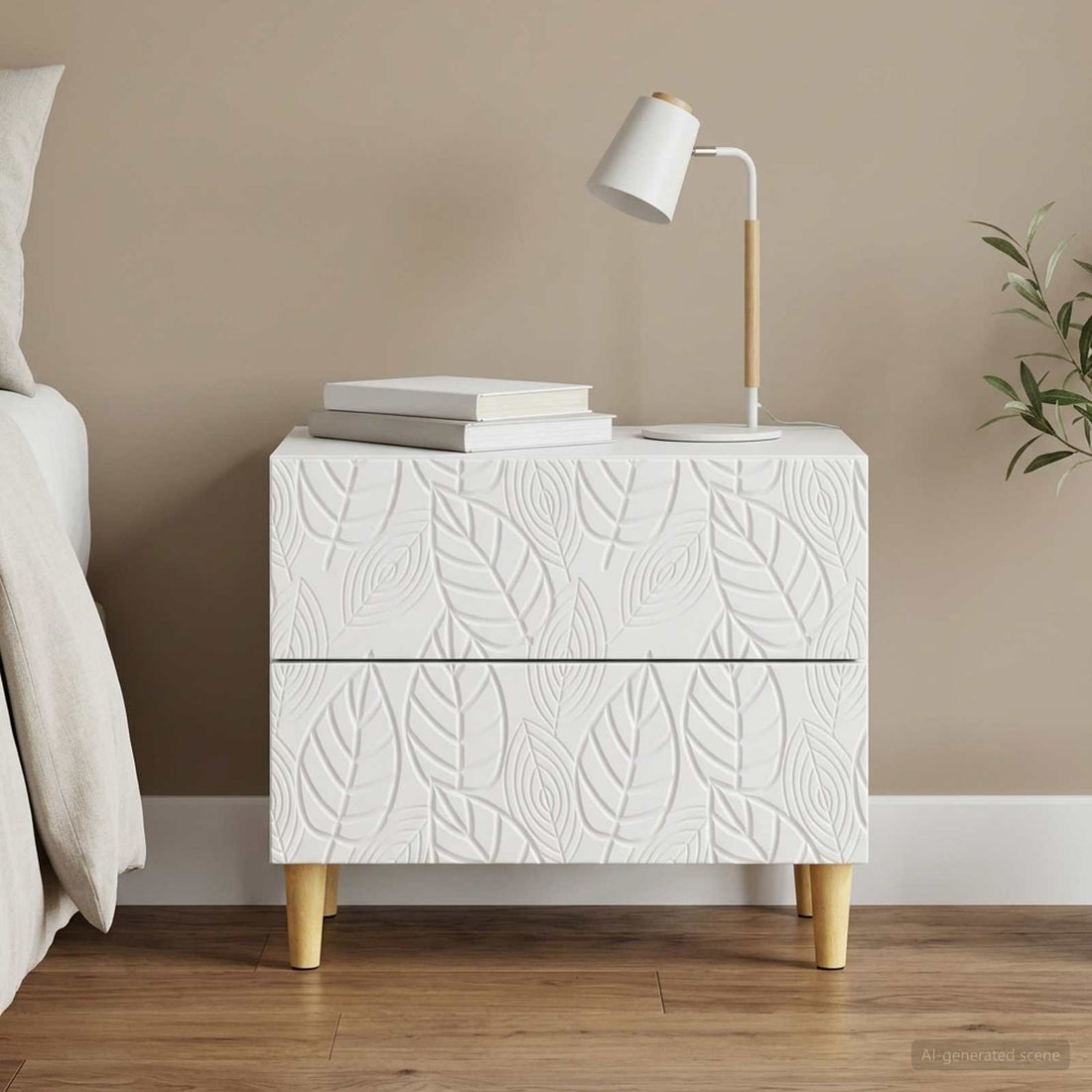 vidaXL Mesita de Noche Blanco 62 x 34,5 x 48 cm Madera de ingeniería