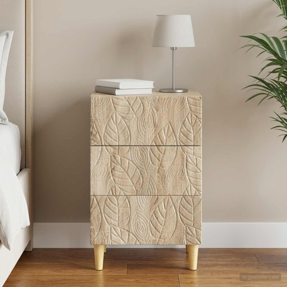 vidaXL Mesita de Noche Roble Sonoma 43 x 39,5 x 66,5 cm