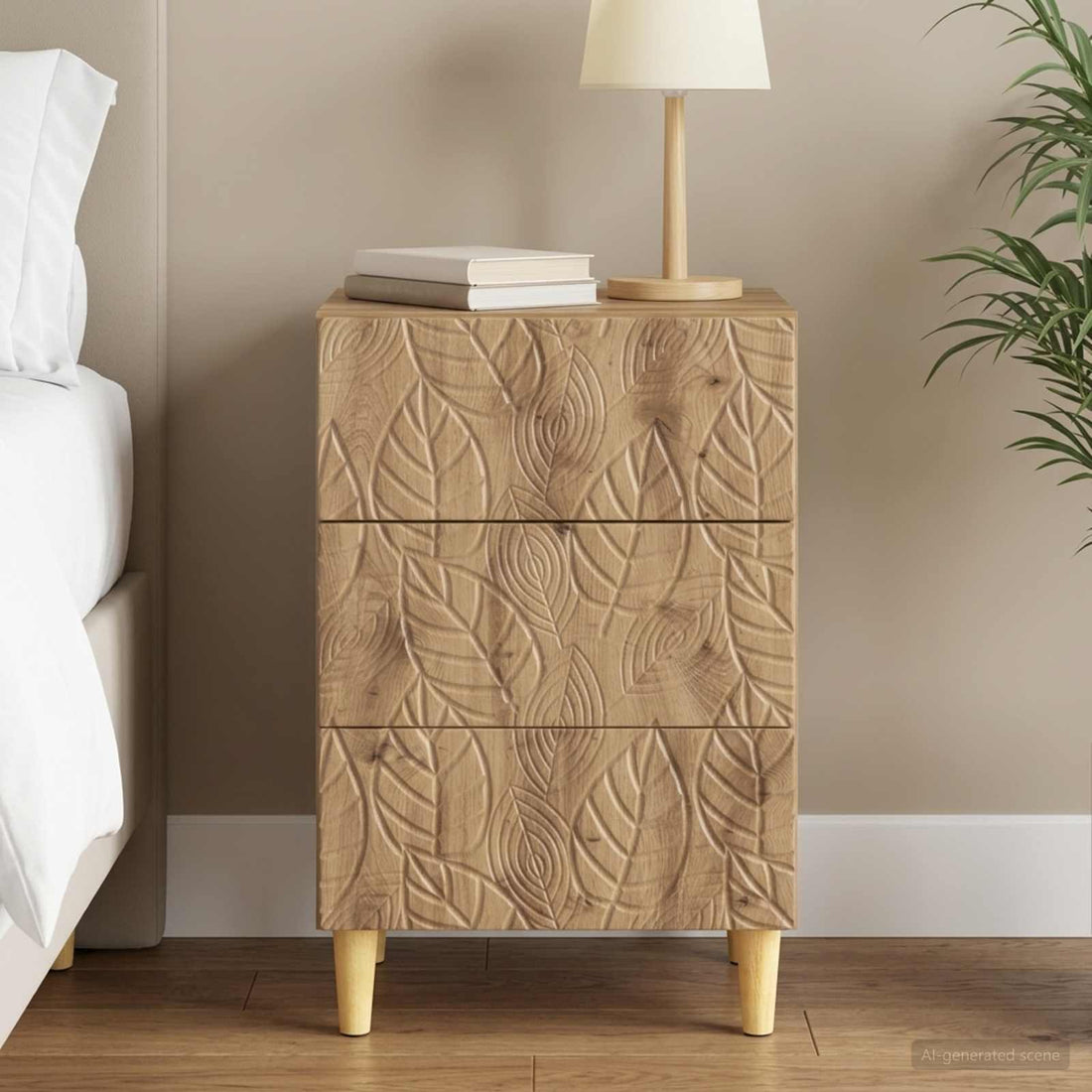 vidaXL Mesita de Noche Roble artisan 43 x 39,5 x 66,5 cm