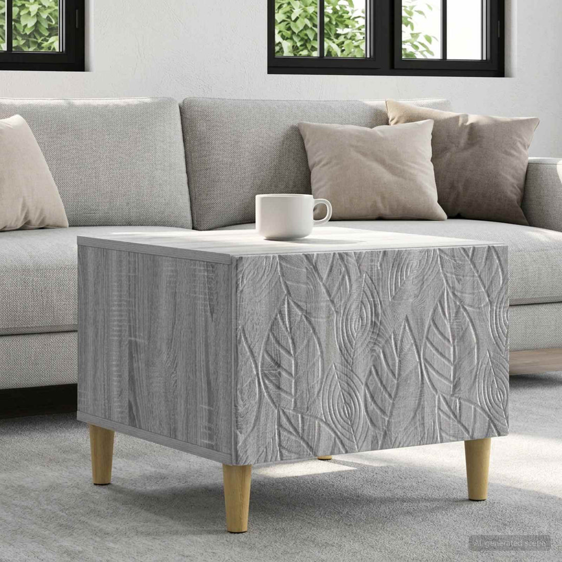 vidaXL Mesa de centro Sonoma gris 50 x 49 x 40 cm Madera de ingeniería