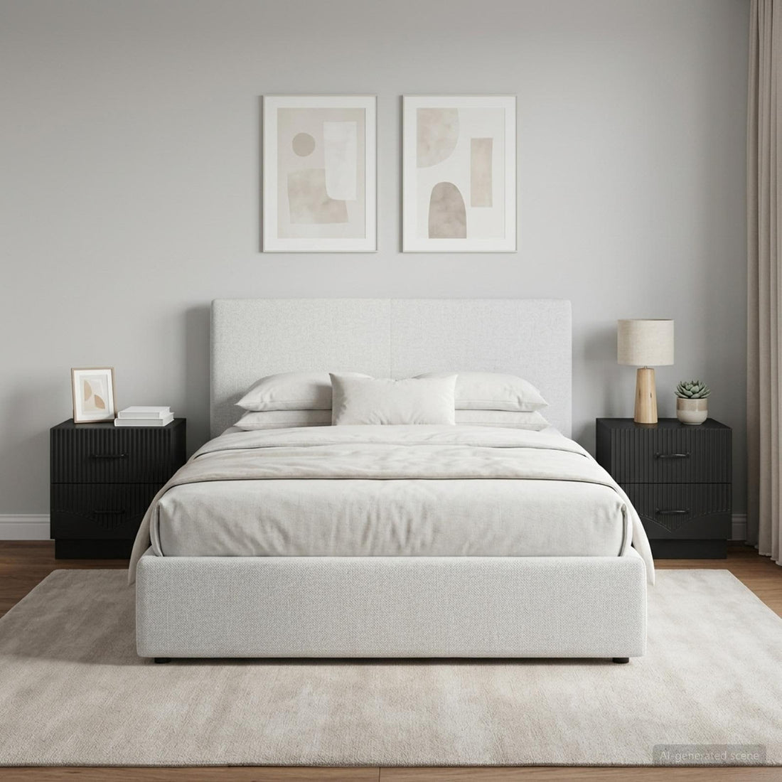 vidaXL Armario de Noche 2 uds. Negro 43 x 34,5 x 44,5 cm