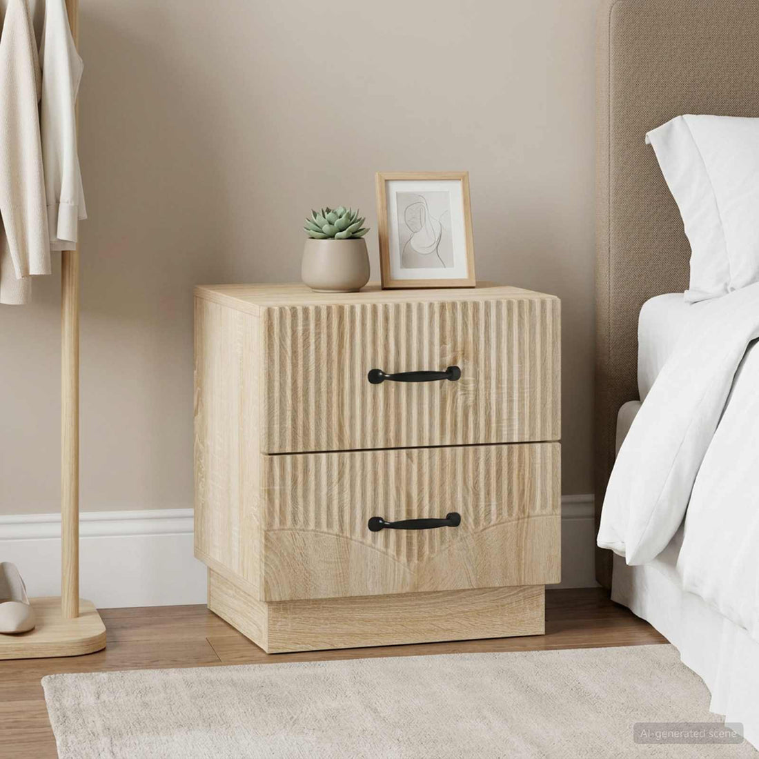 vidaXL Armario de Noche 2 uds. Roble Sonoma 43 x 34,5 x 44,5 cm