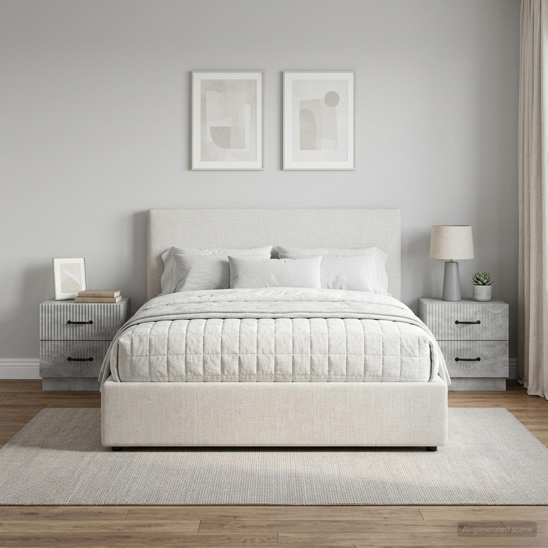 vidaXL Armario de Noche 2 uds. Gris Hormigón 43 x 34,5 x 44,5 cm