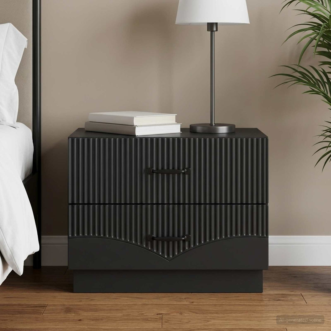 vidaXL Armario de Noche Negro 62 x 34,5 x 44,5 cm Madera de Ingeniería