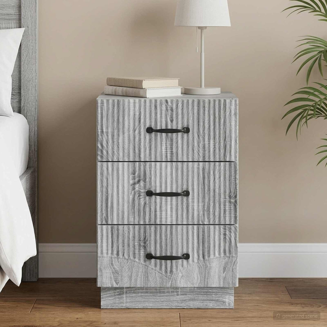 vidaXL Armario de Noche con cajón Gris Sonoma 43 x 41 x 63,5 cm
