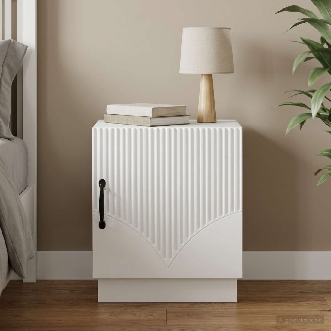vidaXL Mesita de Noche Blanco 43 x 34,5 x 47 cm Madera de ingeniería