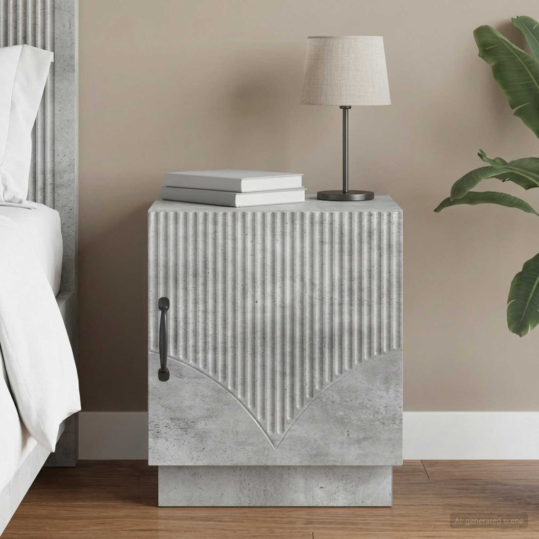 vidaXL Mesita de Noche Gris concreto 43 x 34,5 x 47 cm