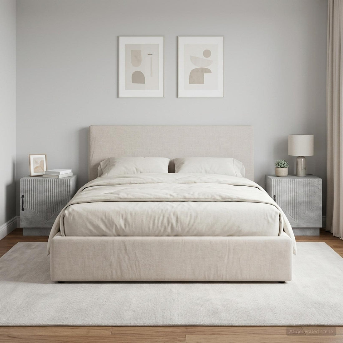 vidaXL Mesita de Noche 2 uds. Gris concreto 43 x 34,5 x 47 cm