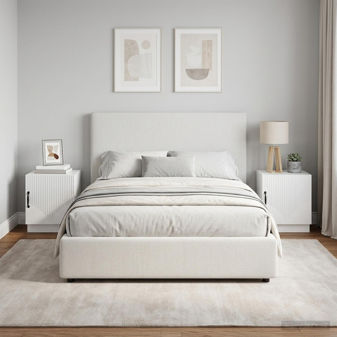 vidaXL Mesita de Noche 2 uds. Blanco Brillante 43 x 34,5 x 47 cm