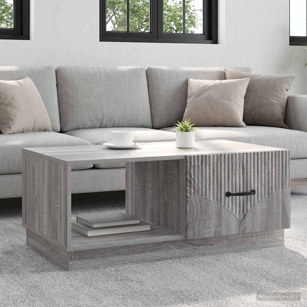 vidaXL Mesa de Café Gris Sonoma 90 x 50 x 37 cm Madera de Ingeniería