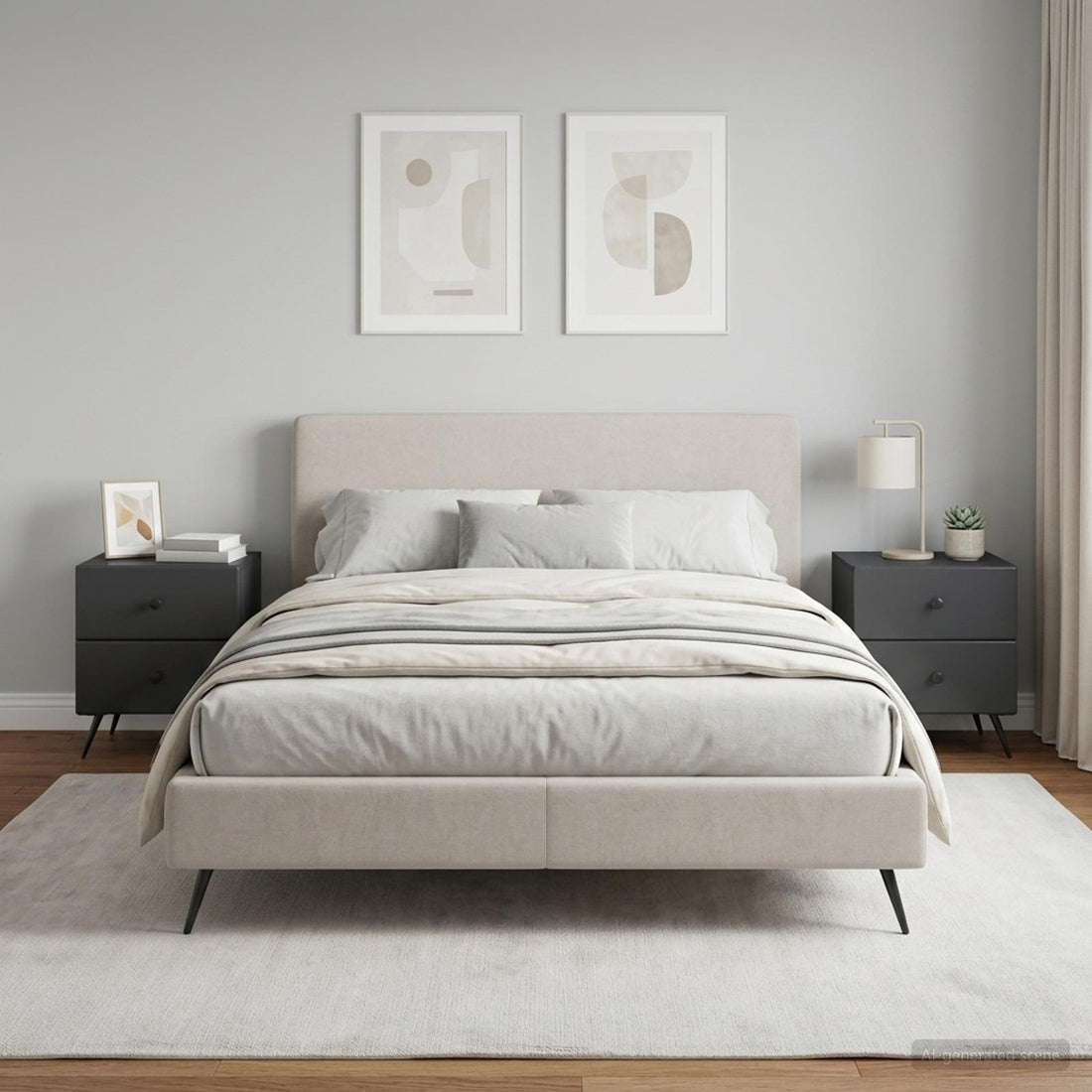 vidaXL Armario de Noche 2 uds. Negro 43 x 34,5 x 47,5 cm