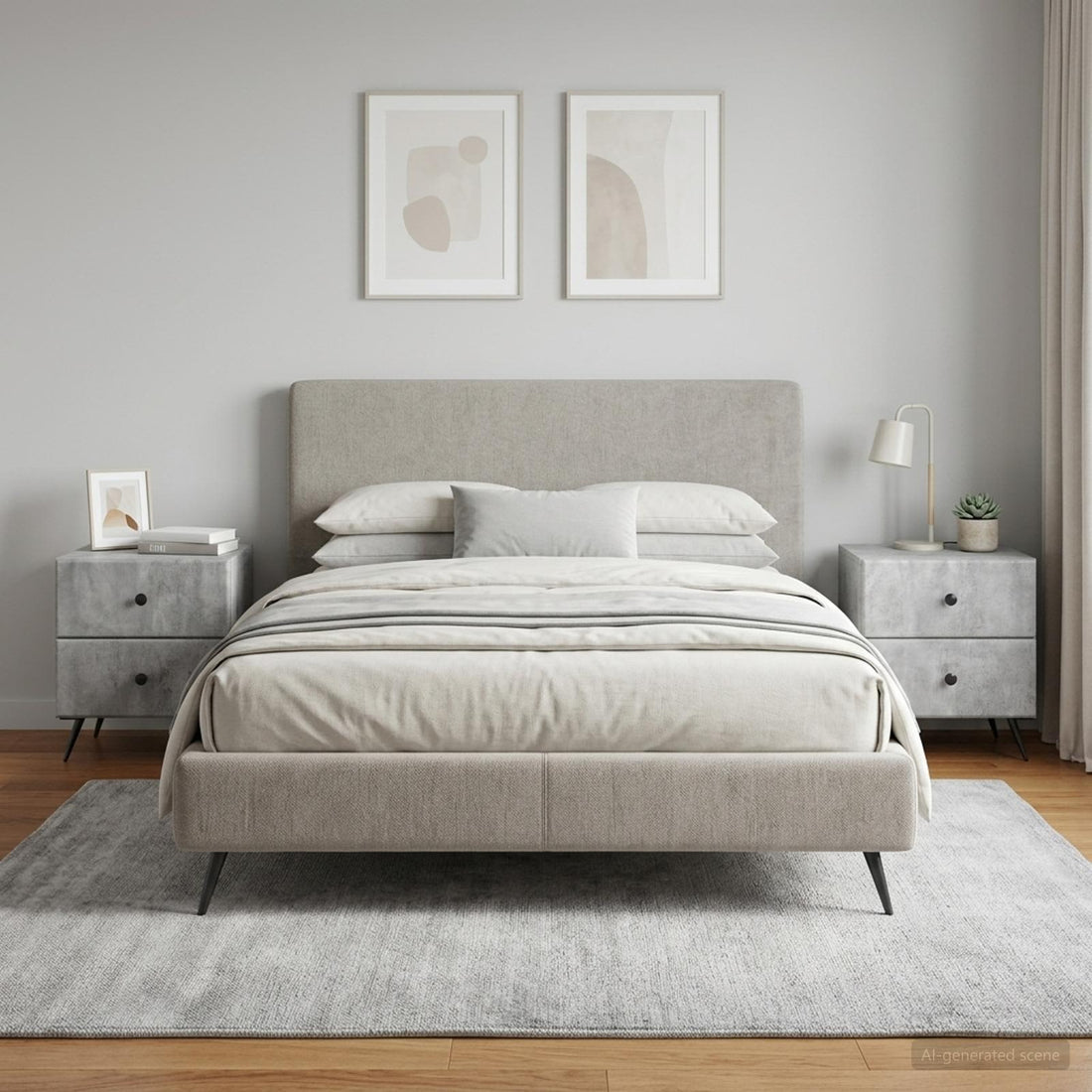 vidaXL Armario de Noche 2 uds. Gris Hormigón 43 x 34,5 x 47,5 cm