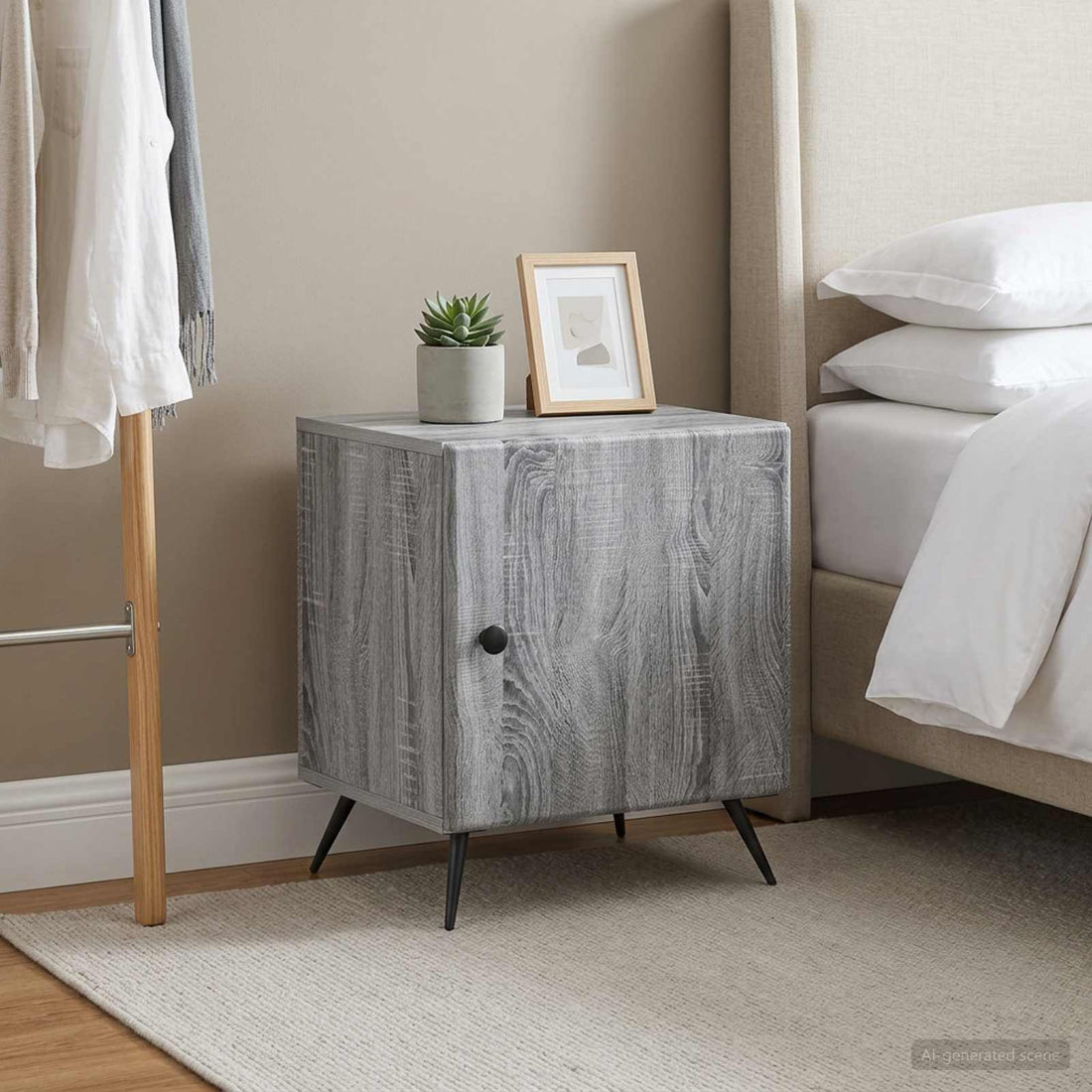 vidaXL Armario de Noche 2 uds. Gris Sonoma 43 x 34,5 x 50 cm