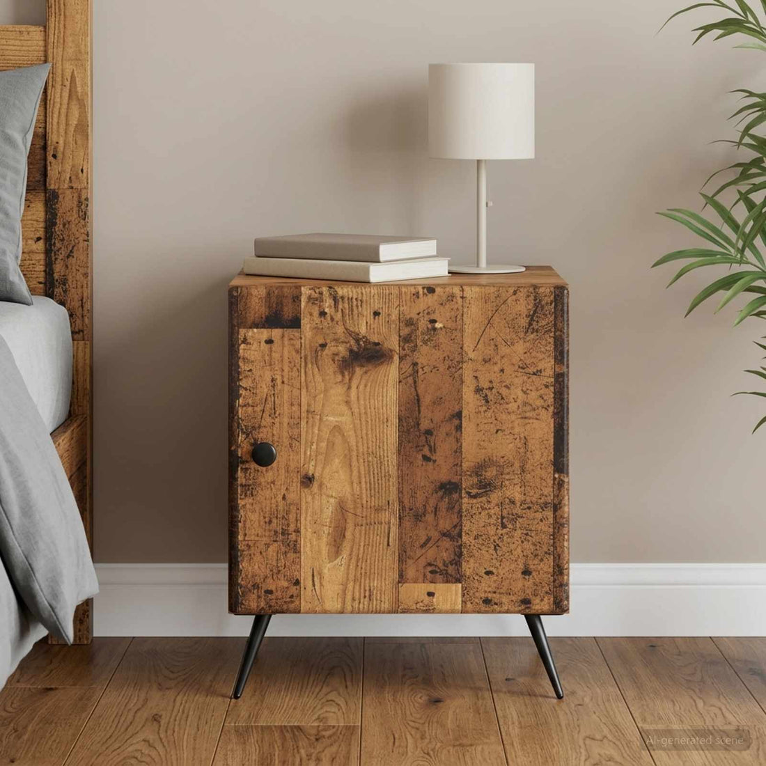 vidaXL Armario de Noche Madera envejecida 43 x 34,5 x 50 cm