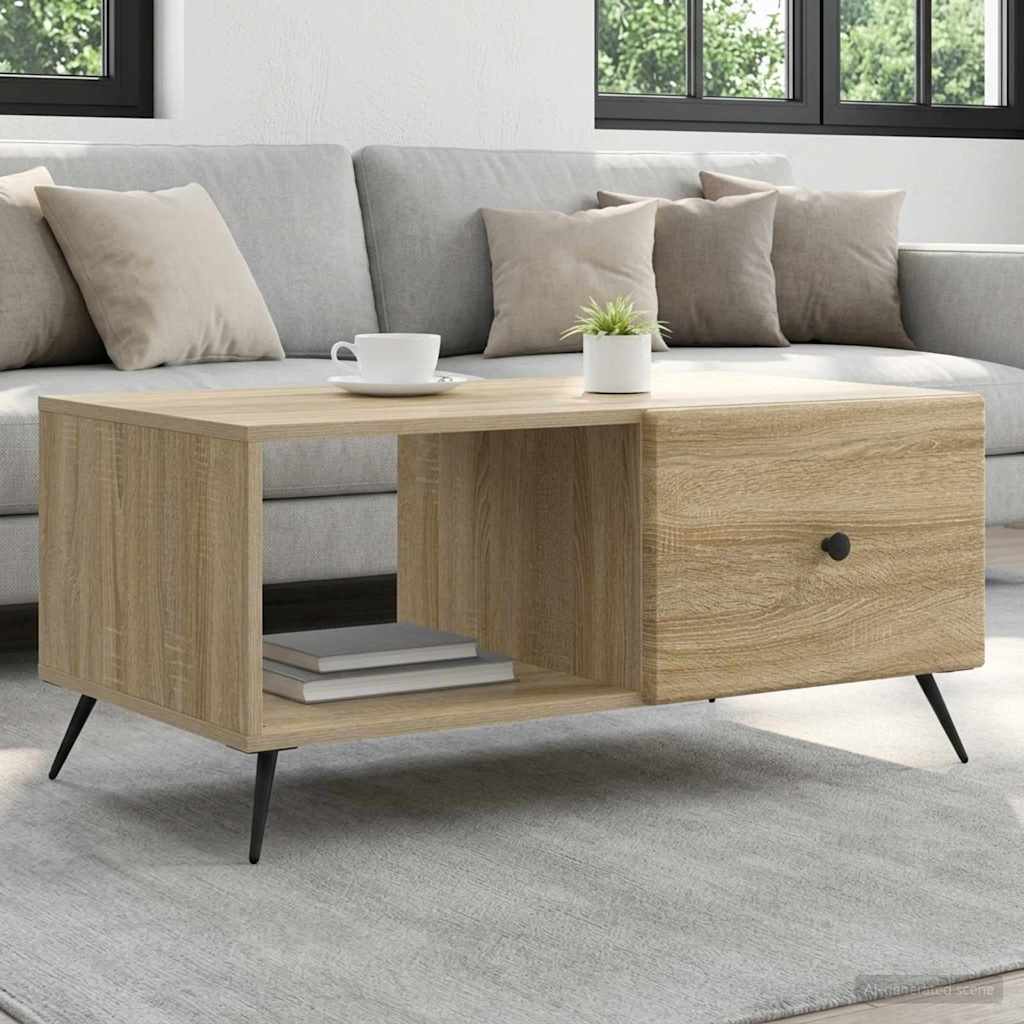 vidaXL Mesa de Café Roble Sonoma 90 x 50 x 40 cm Madera de Ingeniería