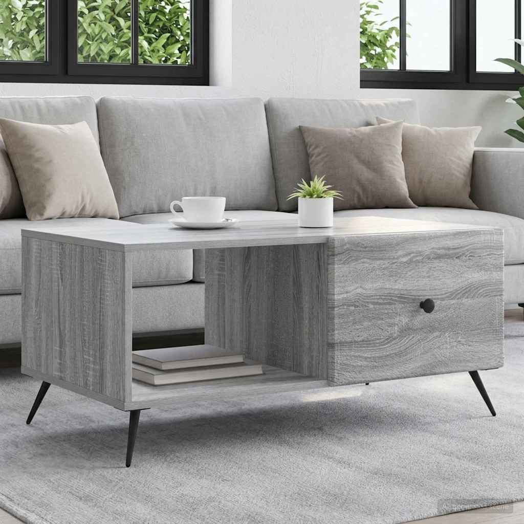 vidaXL Mesa de Café Gris Sonoma 90 x 50 x 40 cm Madera de Ingeniería