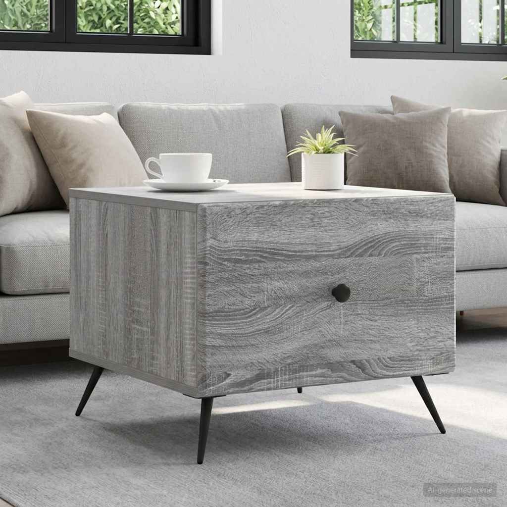 vidaXL Mesa de Café Gris Sonoma 49 x 50 x 40 cm Madera de Ingeniería