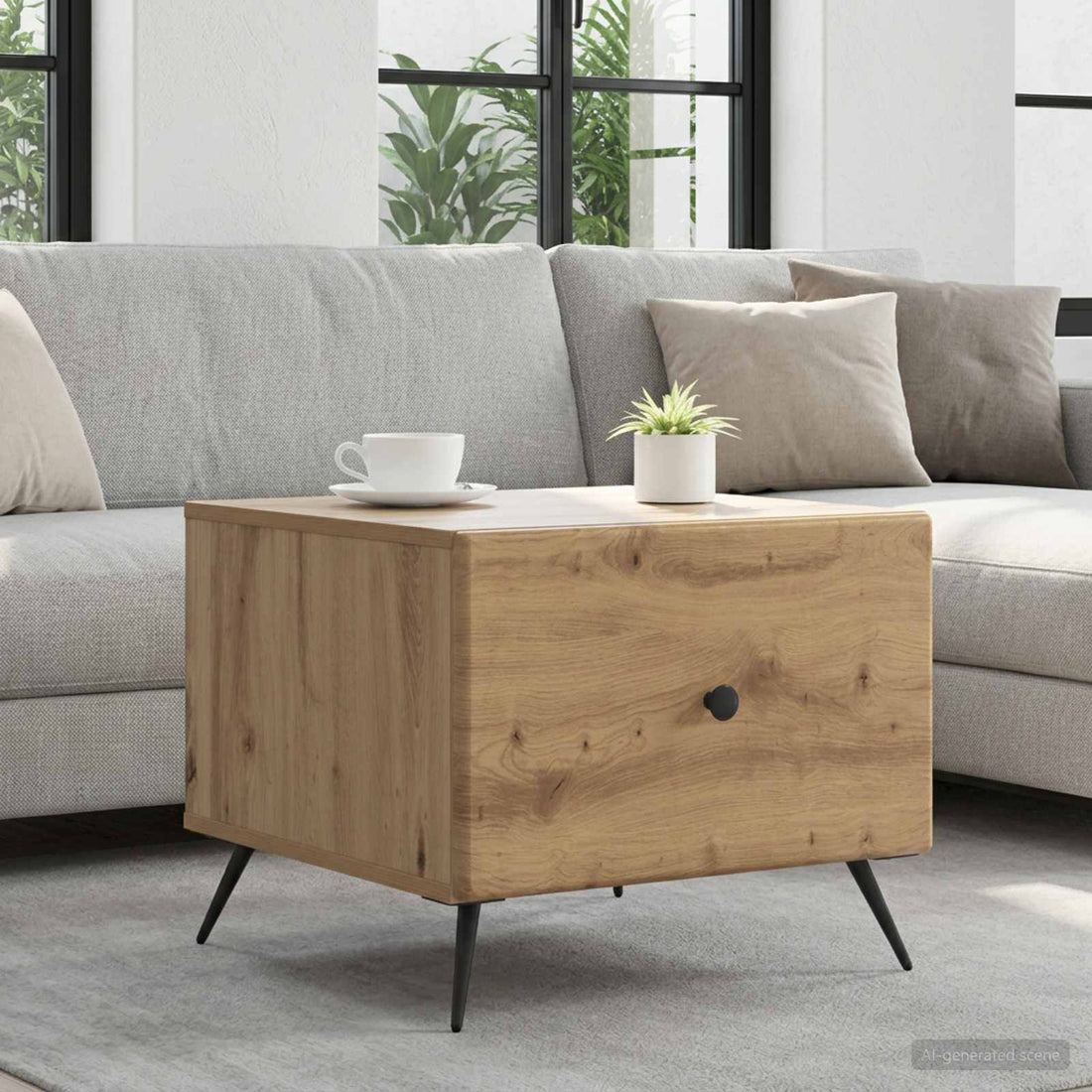 vidaXL Mesa de Café Roble artisan 49 x 50 x 40 cm Madera de Ingeniería