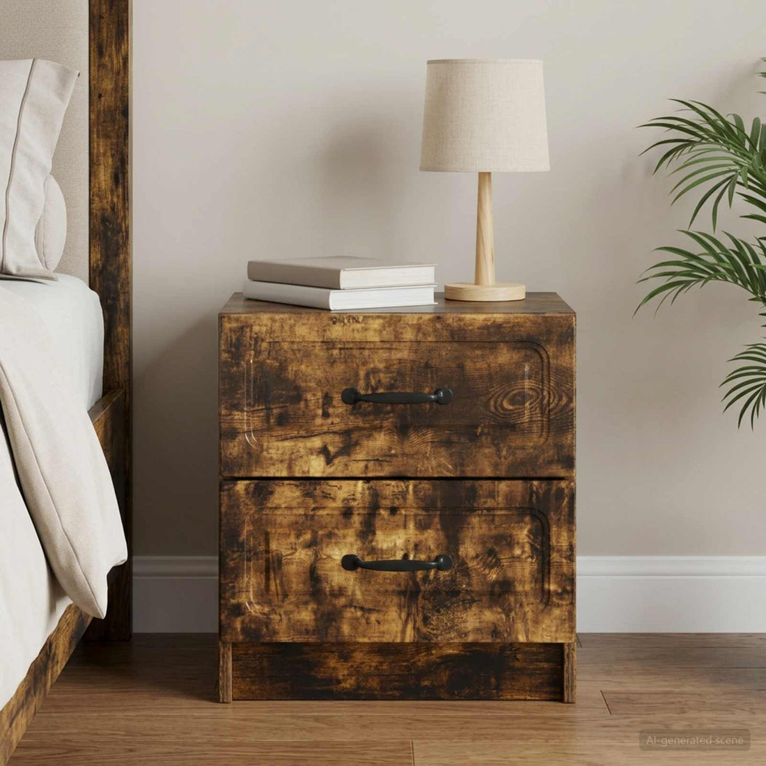 vidaXL Armario de Noche Roble Ahumado 43 x 34,5 x 44,5 cm