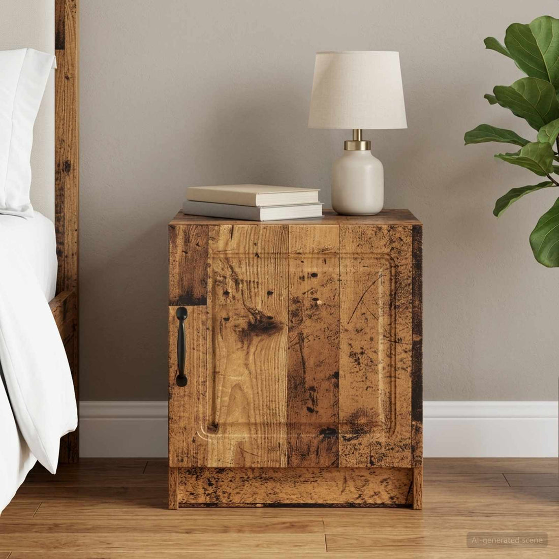 vidaXL Armario de Noche Madera envejecida 43 x 34,5 x 47 cm