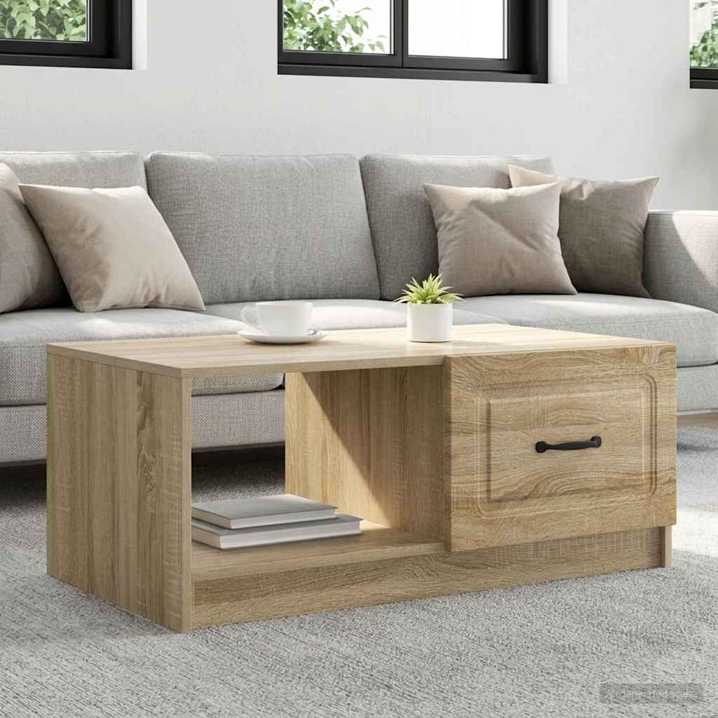 vidaXL Mesa de Café Roble Sonoma 90 x 50 x 37 cm Madera de Ingeniería