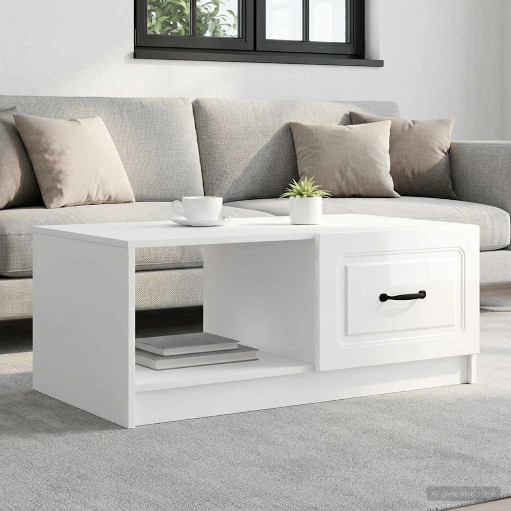 vidaXL Mesa de Café Brillante 90 x 50 x 37 cm Madera de Ingeniería