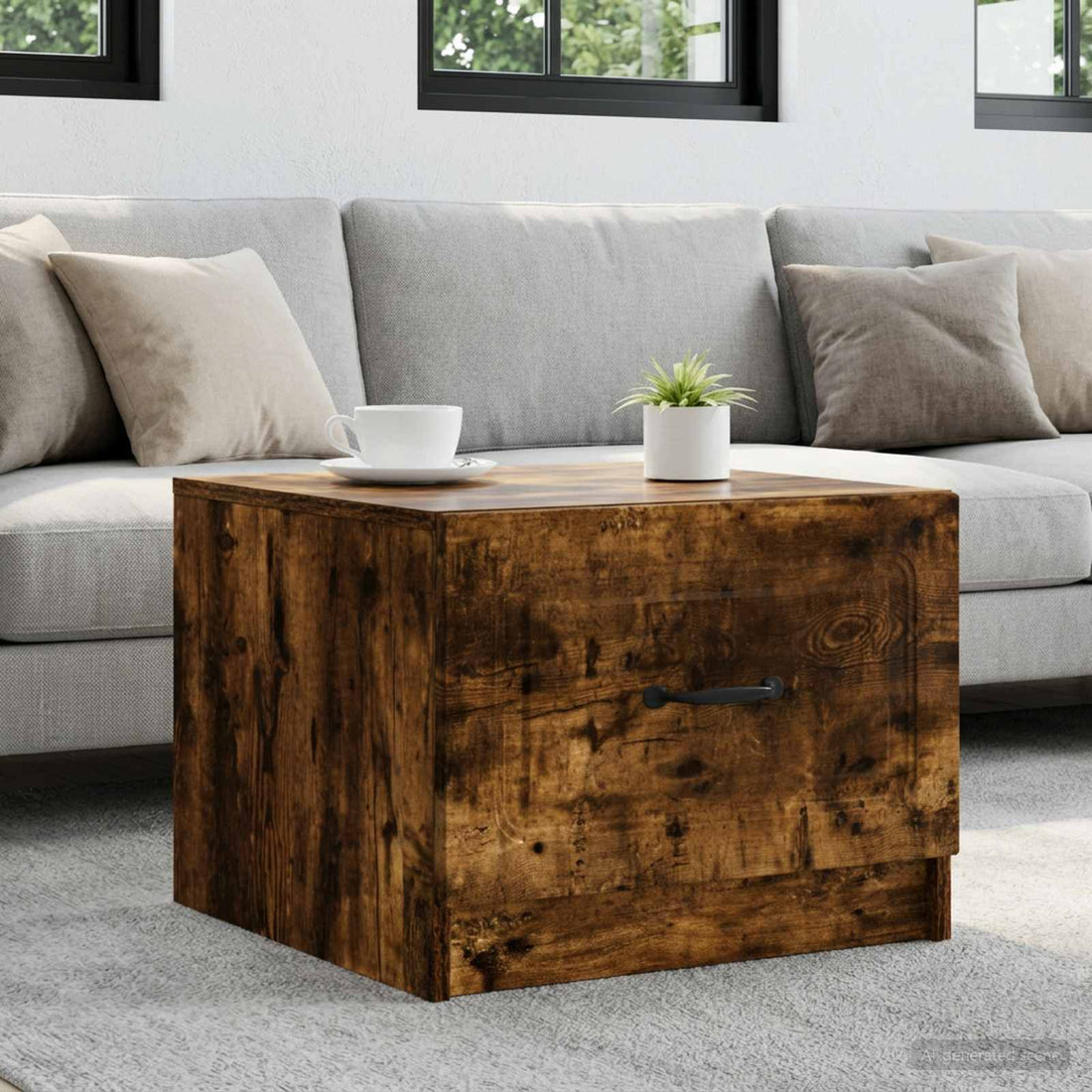 vidaXL Mesa de Café Roble Ahumado 49 x 50 x 37 cm Madera de Ingeniería