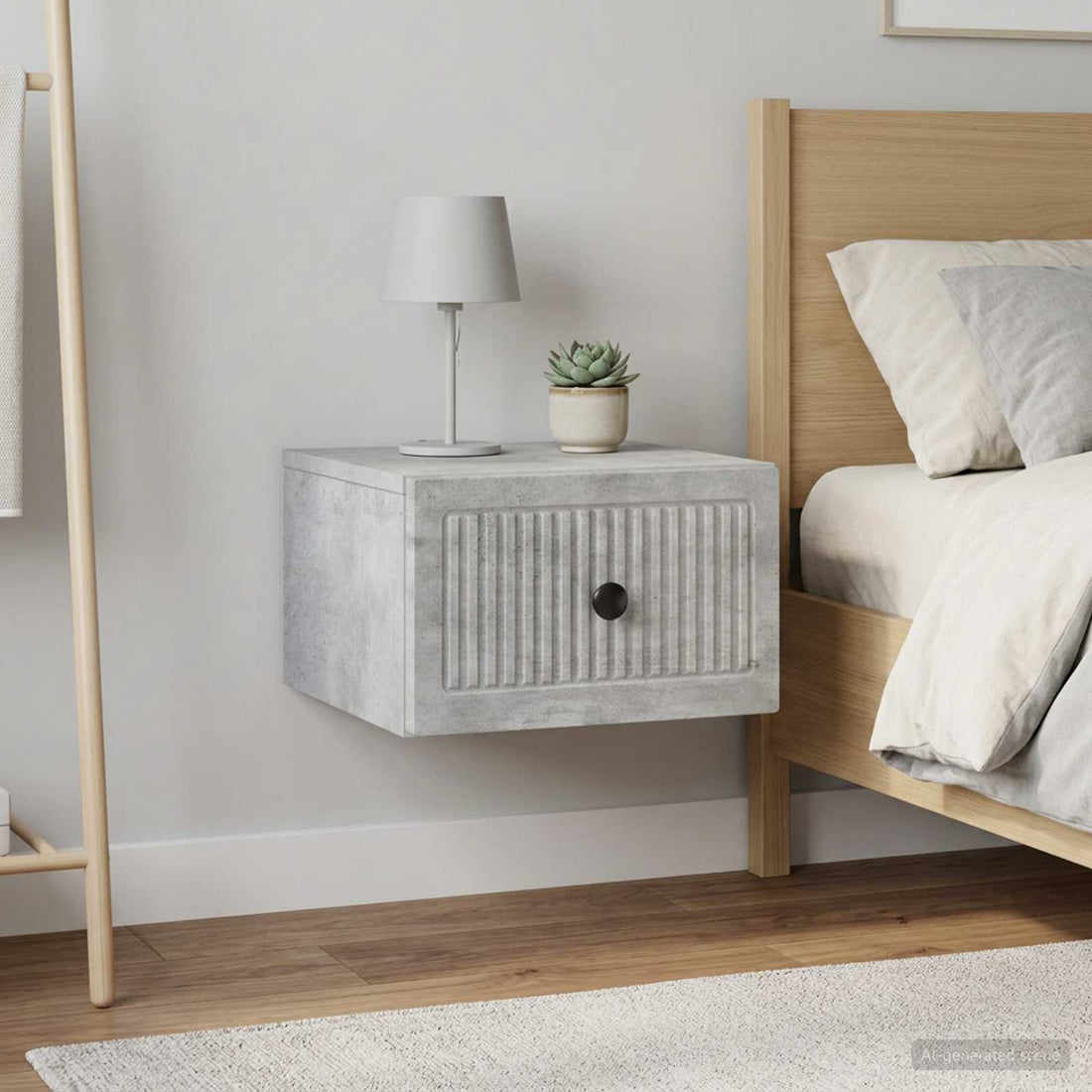 vidaXL Mesita de Noche de Pared 2 uds. Gris Hormigón 33 x 34,5 x 20 cm